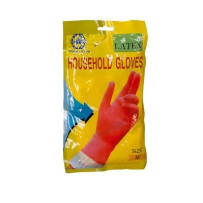 4" Cuff Ladies Rubber Gloves House/Holb Medium -Pm